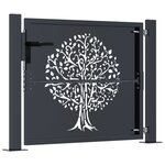 vidaXL Portail de jardin anthracite 105x80 cm acier conception d'arbre
