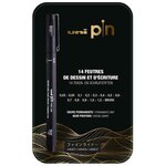 Set d'instruments d'écriture pin  étui métal de 14 UNI-BALL