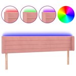vidaXL Tête de lit à LED Rose 183x16x78/88 cm Velours