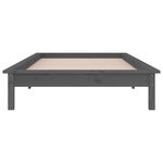 vidaXL Cadre de lit à LED sans matelas gris 90x190 cm bois massif