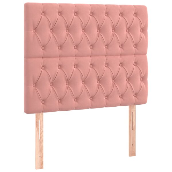 vidaXL Têtes de lit 2 Pièces Rose 100x7x78/88 cm Velours