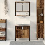 vidaXL Meuble de Salle de Bain avec Lavabo Intégré en Bois Vieilli
