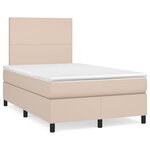 vidaXL Sommier à lattes de lit avec matelas LED cappuccino 120x190 cm