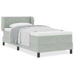 Lit Box Spring vidaXL avec Matelas Gris Clair 100x200 cm Velours