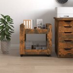 vidaXL Chariot de bureau Chêne fumé 60x45x60 cm Bois d'ingénierie