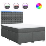 vidaXL Sommier à lattes de lit avec matelas Gris foncé 140x190cm Tissu