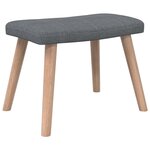 vidaXL Chaise de relaxation avec tabouret Gris foncé Tissu