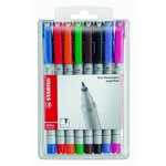 Pochette de 8 feutre pour transaprent ohpen encre soluble pte fine x 5 stabilo