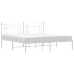 vidaXL Cadre de lit métal avec tête de lit blanc 183x213 cm