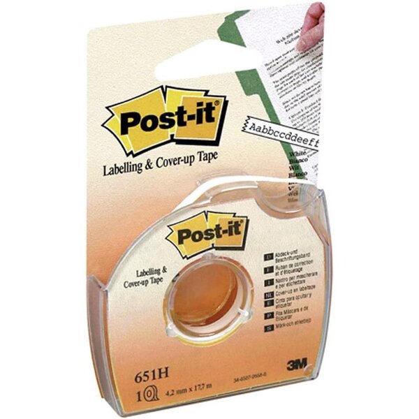 Bande pour correction et masquage 4 mm x 17 7 m sur dévidoir post-it