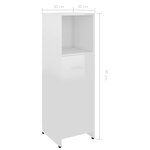 vidaXL Armoire de salle de bain Blanc brillant 30x30x95 cm
