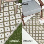 Tapis extérieur terrasse réversible - Tapis de jardin imperméable et résistant UV - May - Gris - 75x200 cm - HOMESCAPES