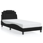 vidaXL Cadre de lit avec LED sans matelas noir 90x190 cm