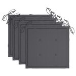 vidaXL Chaises de jardin et coussins anthracite lot de 4 Bois de teck