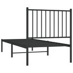 vidaXL Cadre de lit métal sans matelas avec tête de lit noir 80x200 cm