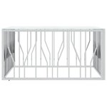 vidaXL Table basse argenté 100x100x50 cm acier inoxydable et verre