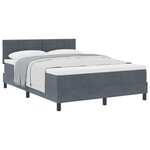 vidaXL Lit à ressort avec matelas Gris foncé 160x200 cm Velours