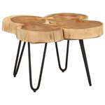 vidaXL Table basse 36 cm 4 troncs bois d'acacia massif