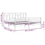 vidaXL Cadre de lit avec tête de lit blanc 200x200 cm bois massif