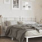 vidaXL Tête de lit métal blanc 193 cm