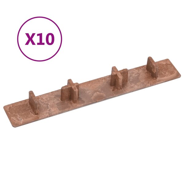 vidaXL Embouts de terrasse 10 Pièces Marron Plastique