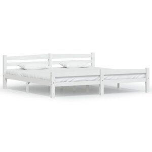 vidaXL Cadre de lit sans matelas blanc bois massif de pin 200x200 cm