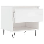 vidaXL Table basse blanc brillant 50x46x50 cm bois d'ingénierie