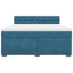 vidaXL Sommier à lattes de lit et matelas bleu 180x200 cm velours