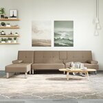 vidaXL Canapé-lit en forme de L cappuccino 255x140x70 cm similicuir