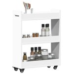 vidaXL Armoire avec roues blanc 60x22x79 cm bois d'ingénierie