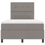 vidaXL Lit à ressort taupe petit double avec matelas