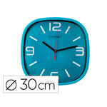 Q-connect horloge murale - Plastique - Diamètre 30 cm - Bleu