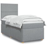 vidaXL Sommier à lattes de lit avec matelas Gris clair 100x200cm Tissu