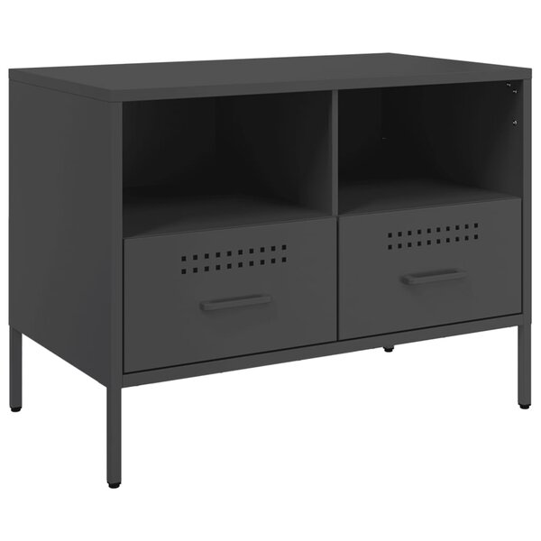 vidaXL Meuble TV noir 68x39x50 5 cm acier laminé à froid