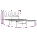 vidaXL Cadre de lit métal sans matelas et tête de lit blanc 120x190 cm