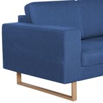 vidaXL Canapé à 3 places Tissu Bleu