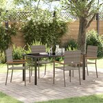 vidaXL Ensemble de Salle à Manger 5 Pièces Gris Rattan Poly