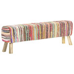 vidaXL Banc 160 cm Multicolore Tissu chindi