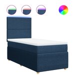vidaXL Sommier à lattes de lit avec matelas Bleu 100x200 cm Tissu