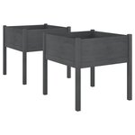 vidaXL Jardinières 2 Pièces Gris 70x70x70 cm Bois de pin massif