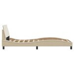 vidaXL Cadre de lit avec tête de lit sans matelas crème 90x200cm tissu