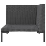 vidaXL Canapé de jardin avec coussins Résine tressée demi-ronde