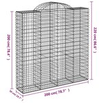 vidaXL Paniers à gabions arqués 11 Pièces 200x50x200/220 cm Fer galvanisé