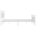 vidaXL Cadre de lit métal sans matelas et pied de lit blanc 180x200 cm