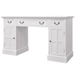 vidaXL Bureau à double piédestal Blanc 140 x 48 x 80 cm