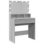 vidaXL Coiffeuse avec LED sonoma gris 80x41x134 5 cm