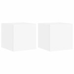 vidaXL Meubles TV muraux avec lumières LED 2 Pièces blanc 30 5x35x30 cm