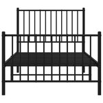 vidaXL Cadre de lit métal sans matelas avec pied de lit noir 90x200 cm