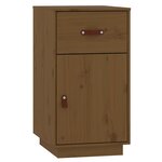 vidaXL Ensemble de coiffeuse avec LED Marron miel Bois de pin solide