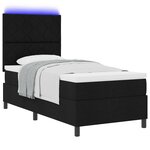 vidaXL Lit à ressorts avec matelas & LED noir 90x190 cm en tissu